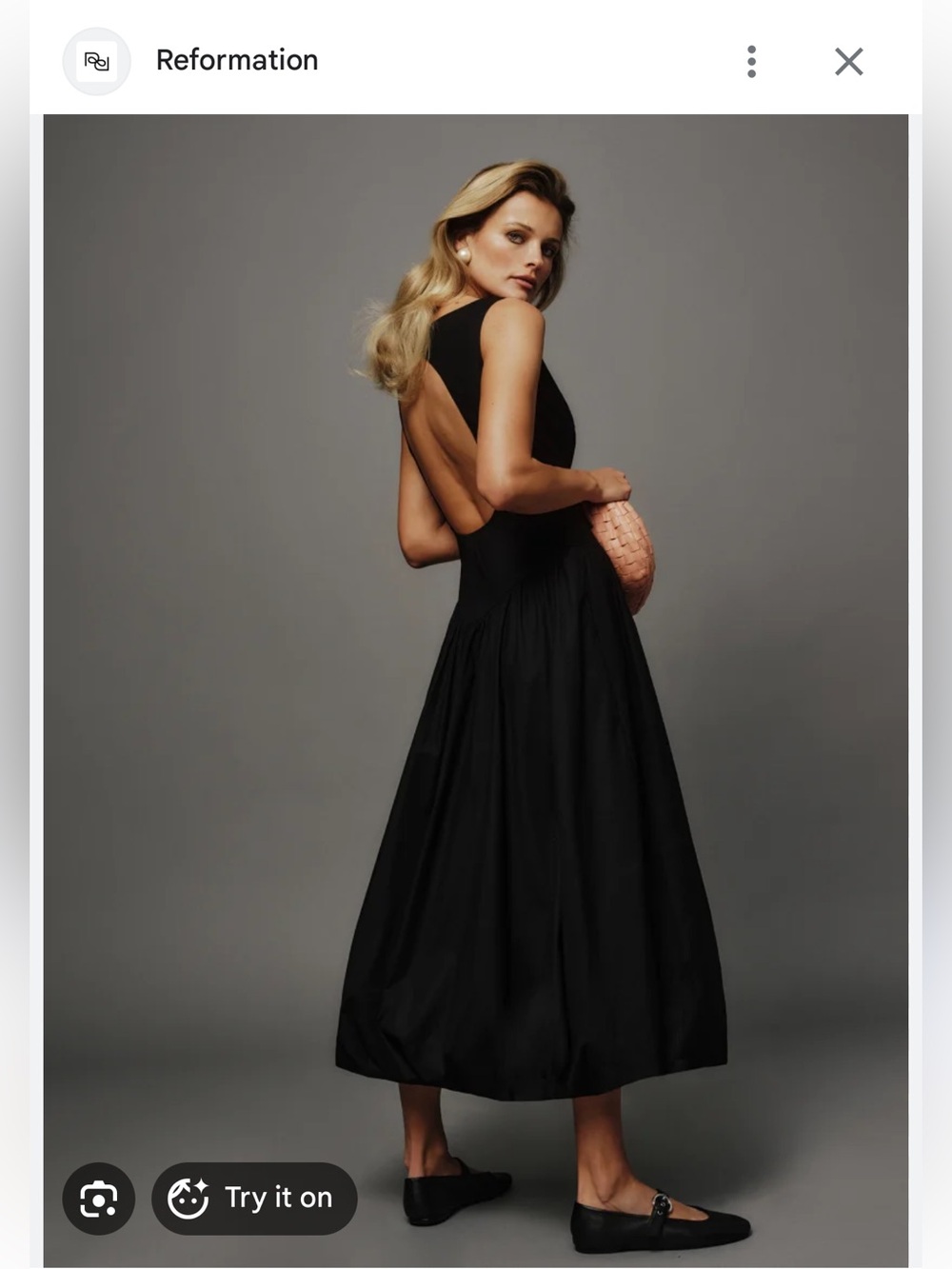 Reformation Elvira Dress - Black Sleeveless Midi